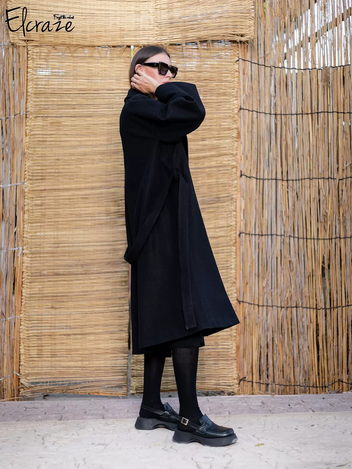  black Gogh wool oversized coat  1