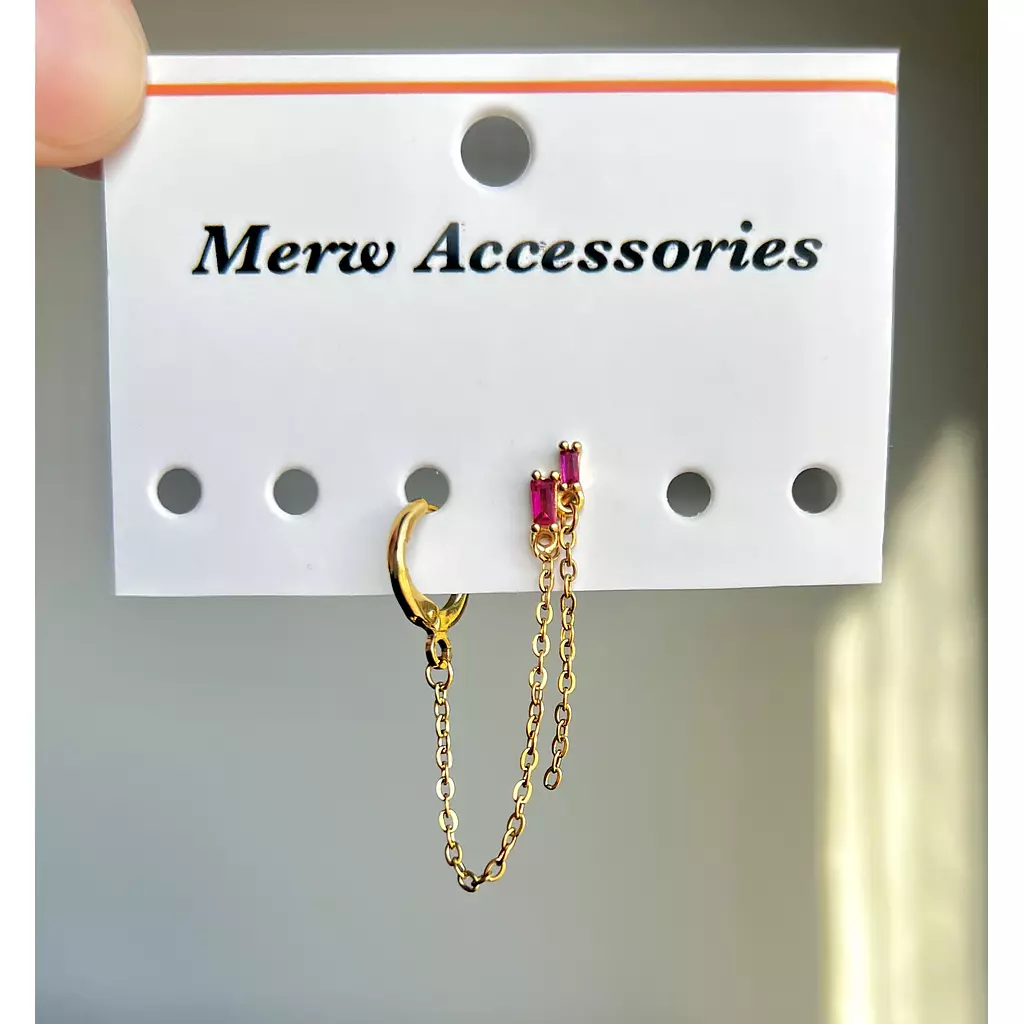 Pink connect earring 