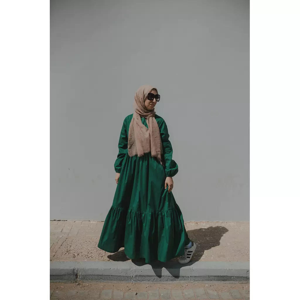 Green Poplin Cotton Dress