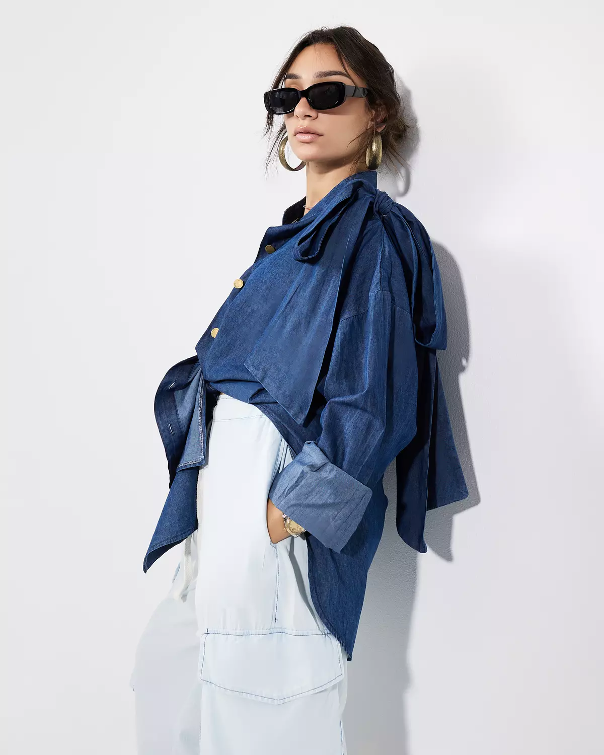 Bow Denim Shirt 1