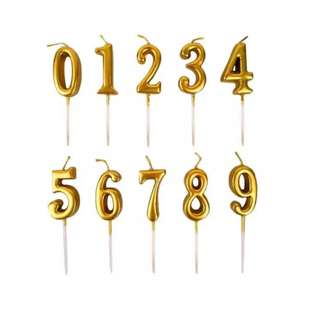 Gold Number Candle