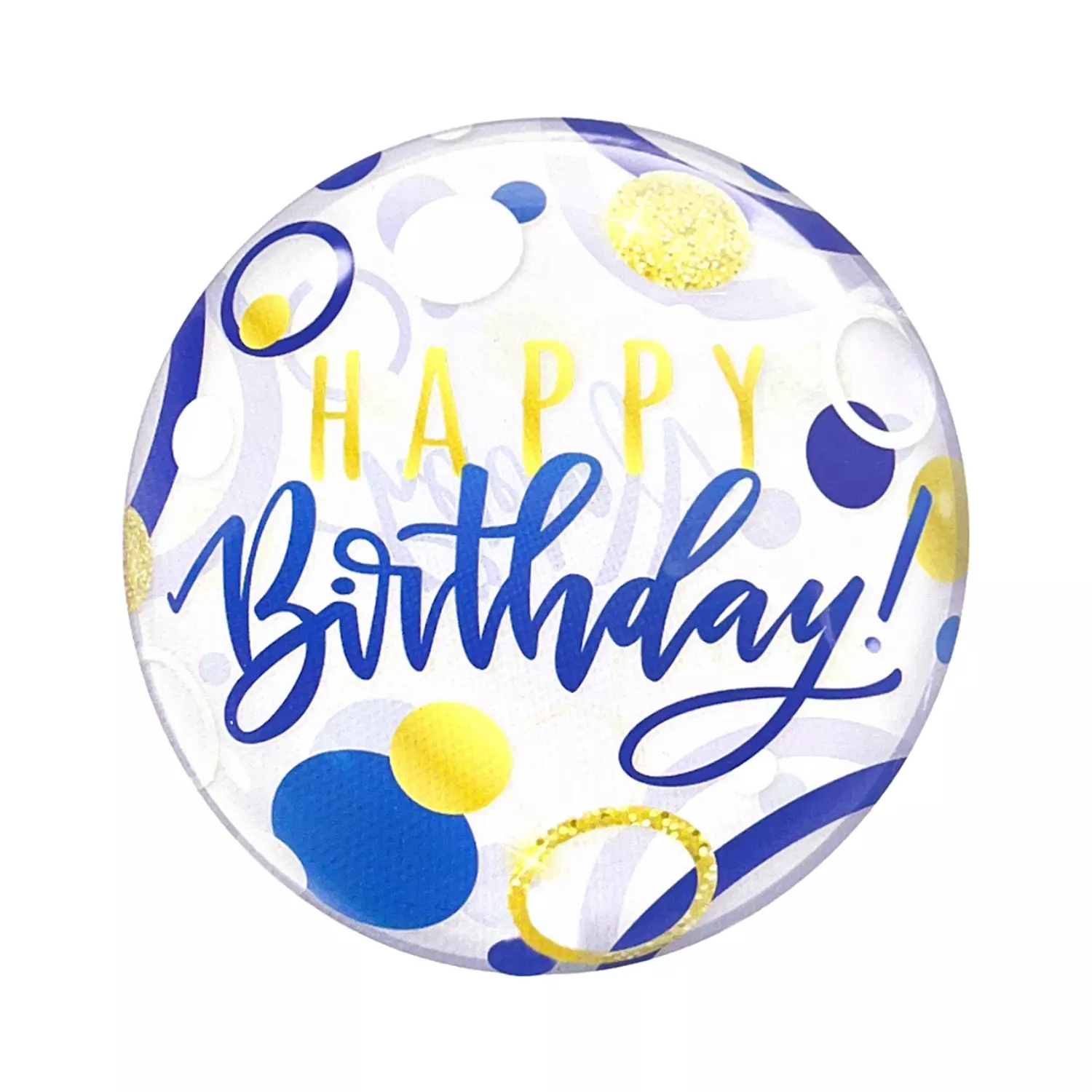 Blue Happy Birthday Round Balloon hover image