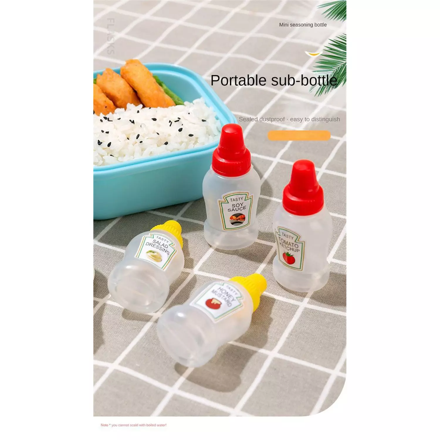 2 pcs Set 25ML Mini Sauce Bottle Portable 5