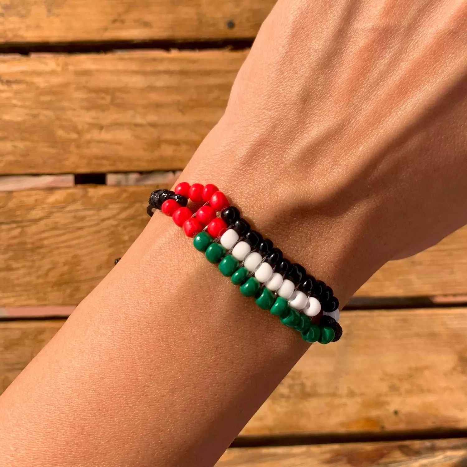 Beaded Palestine Flag bracelet 1