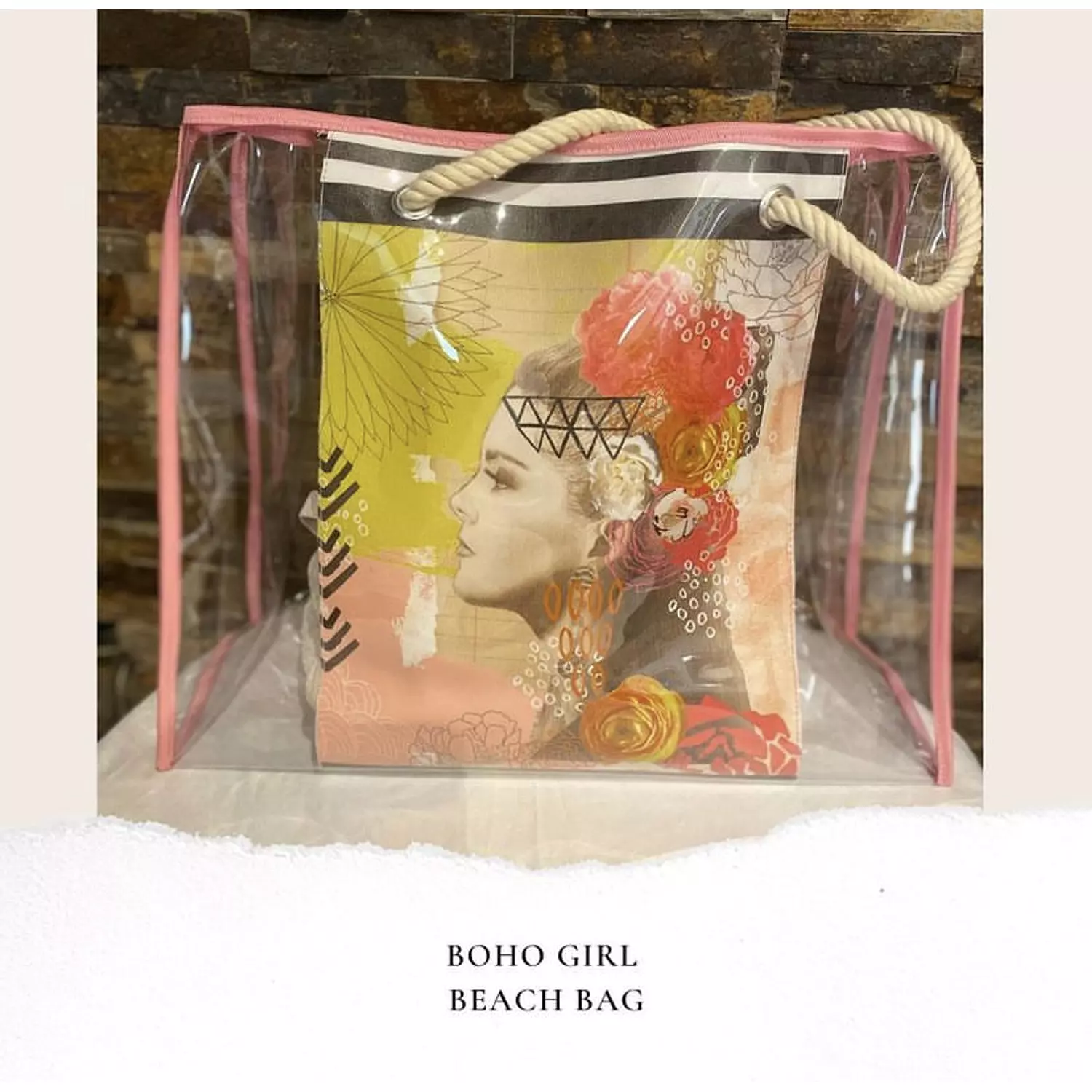 Boho Girl Plastic Beach Bag (by order) hover image