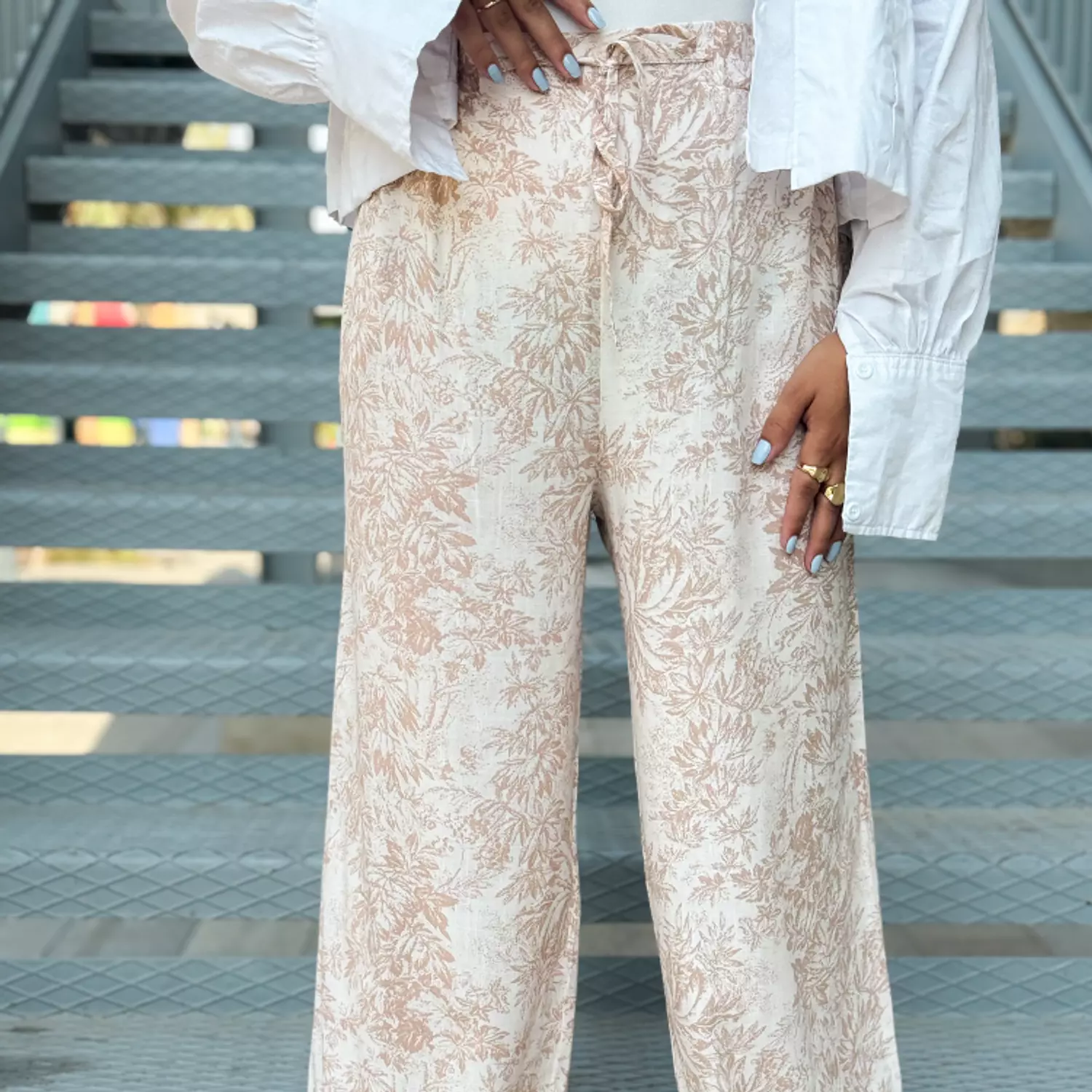 Boho linen pants - Beige  hover image