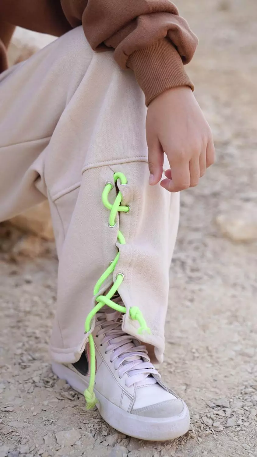 SOUTH CAN Beige Mountain Cotton Pant for girls-2nd-img