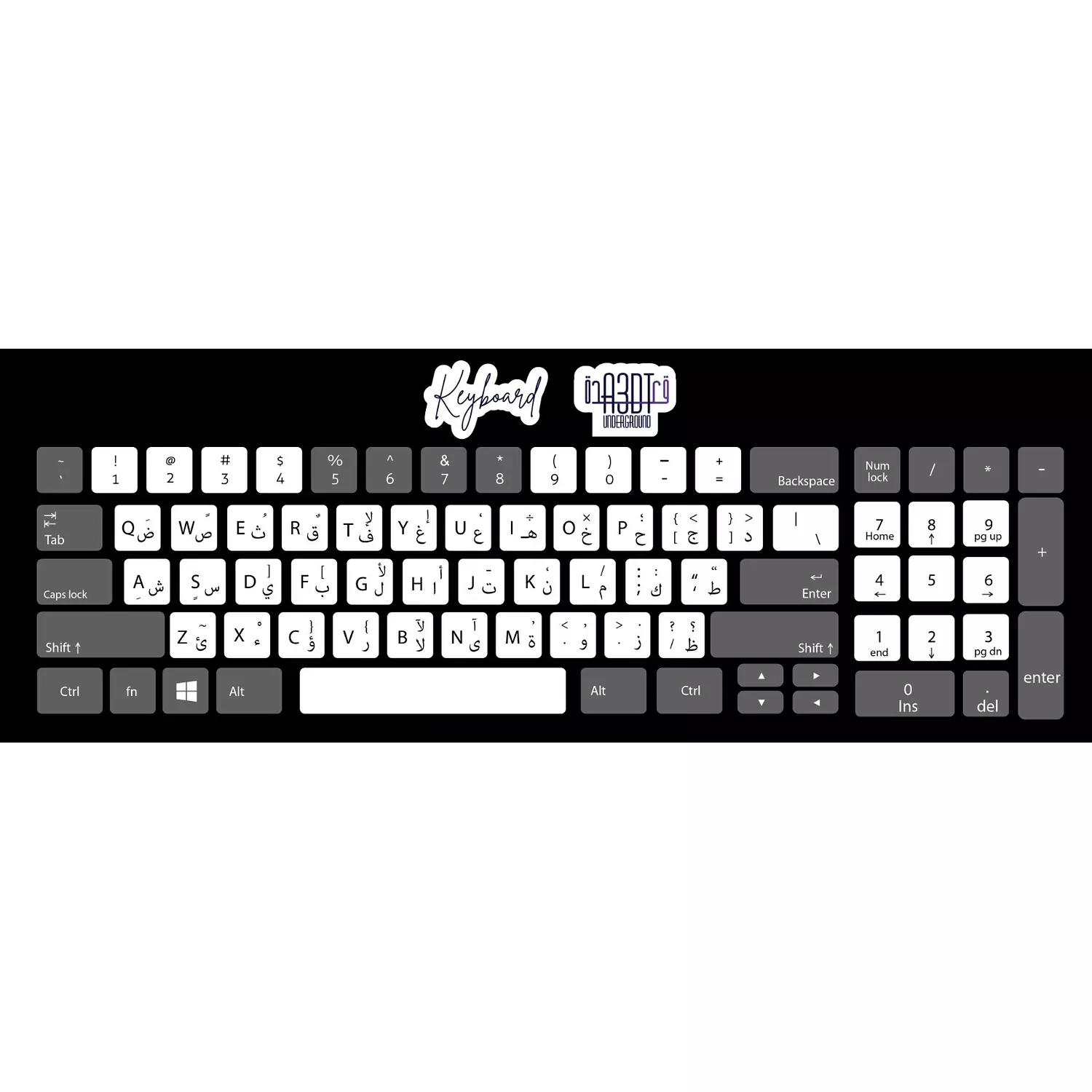 Black & withe keyboard sticker  hover image