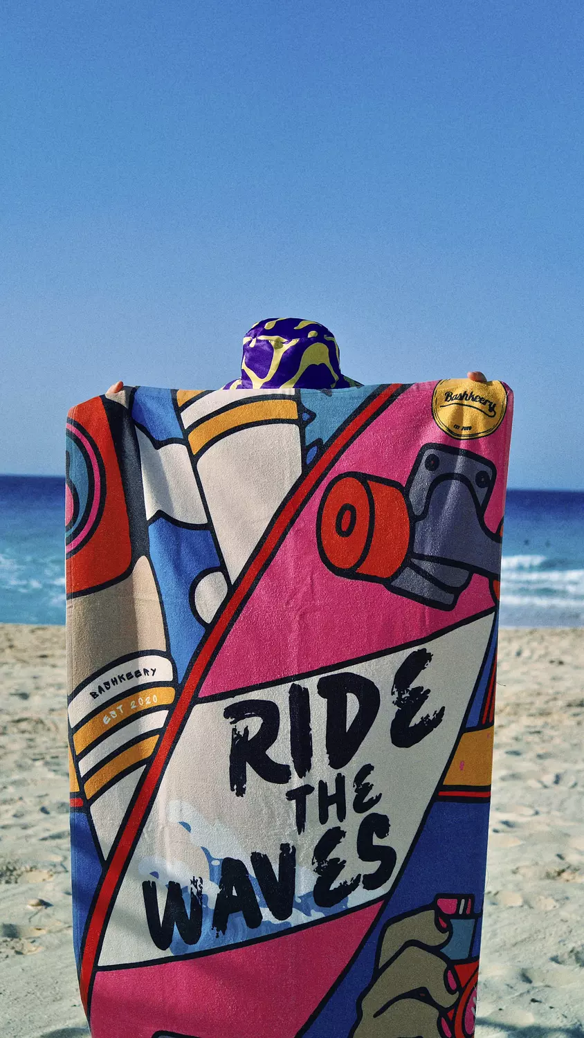 Ride The Waves Beach Towel 1