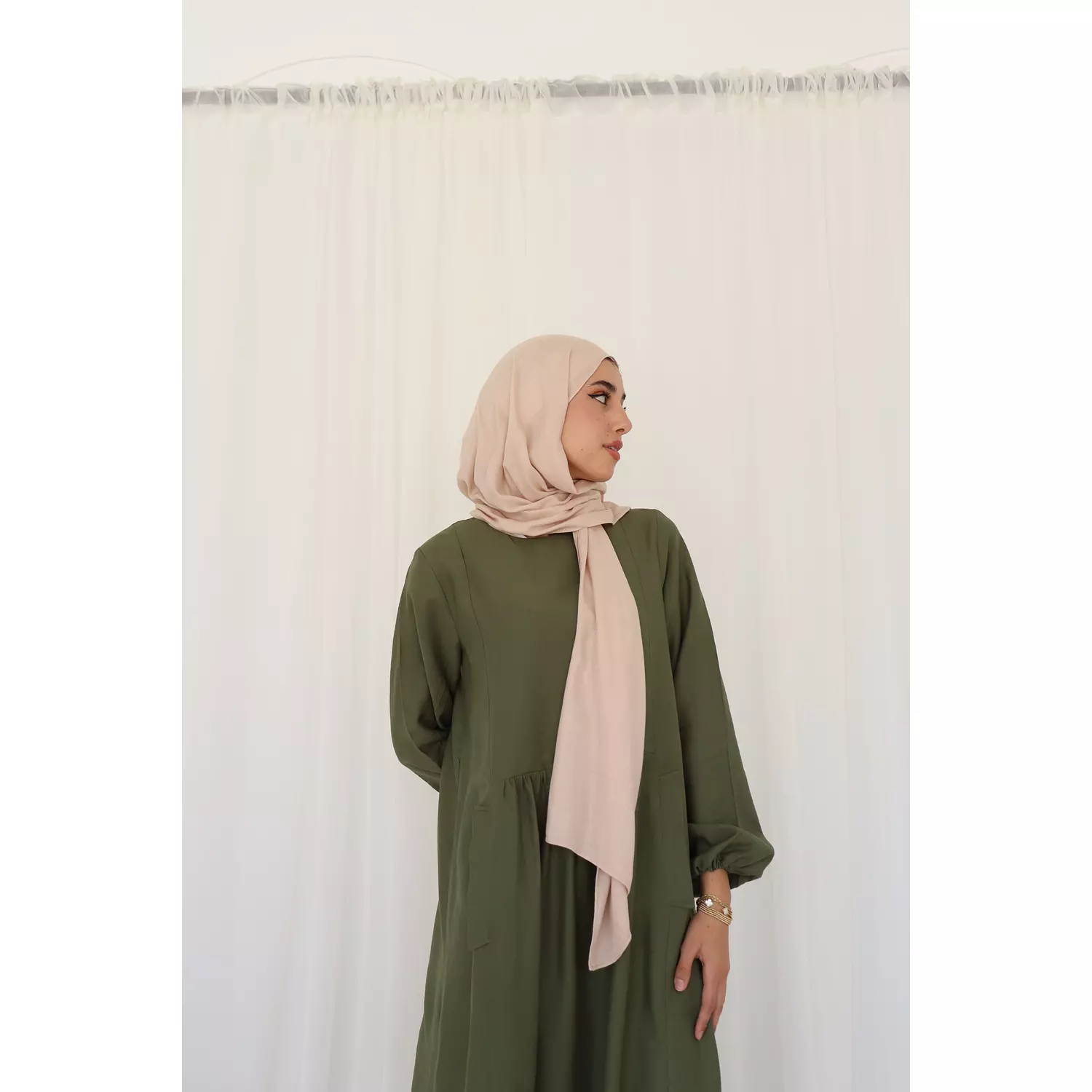 Olive Flowy Dress 4