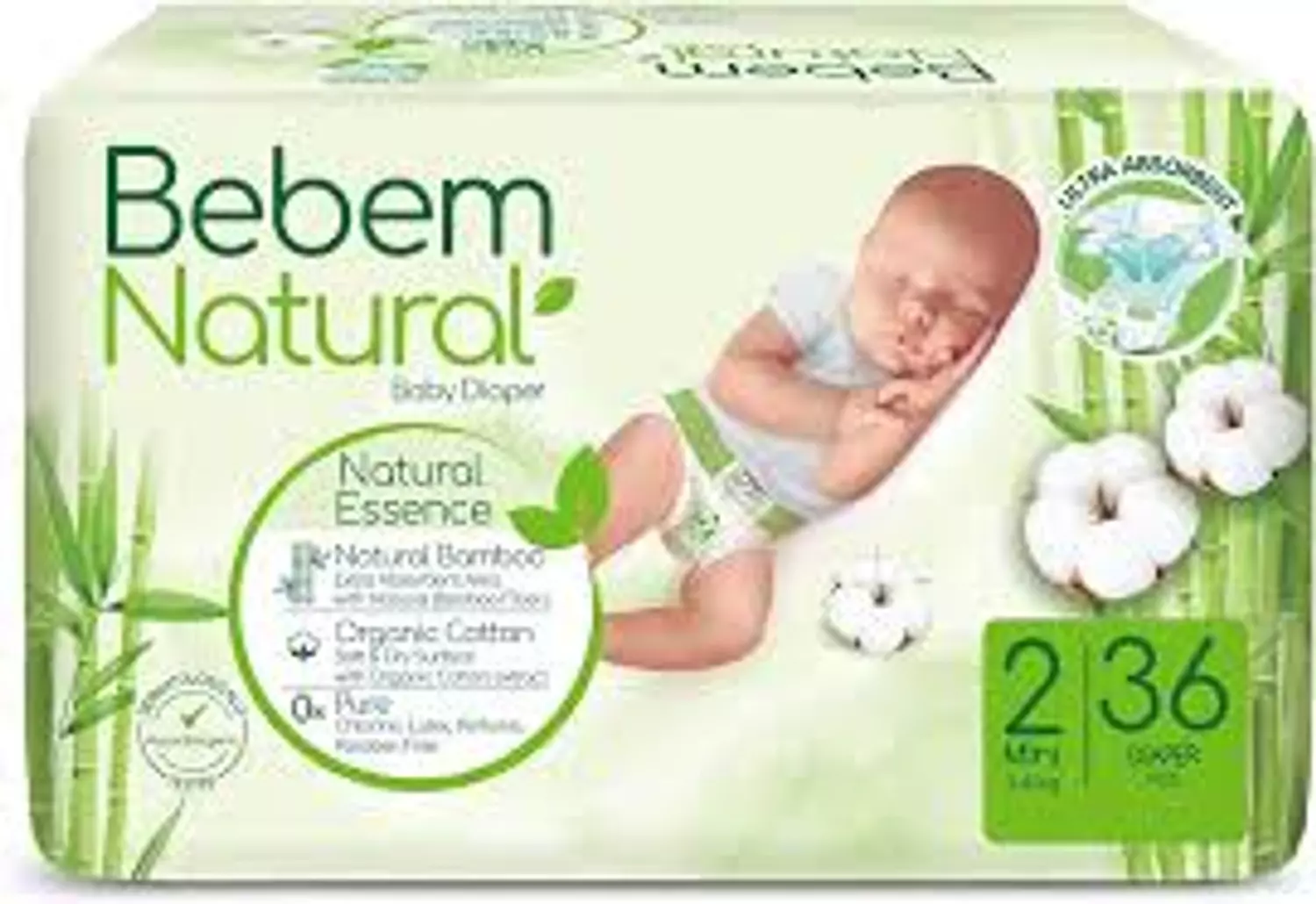 Bebem Natural Diapers - Size 2 Mini - 36 pcs hover image