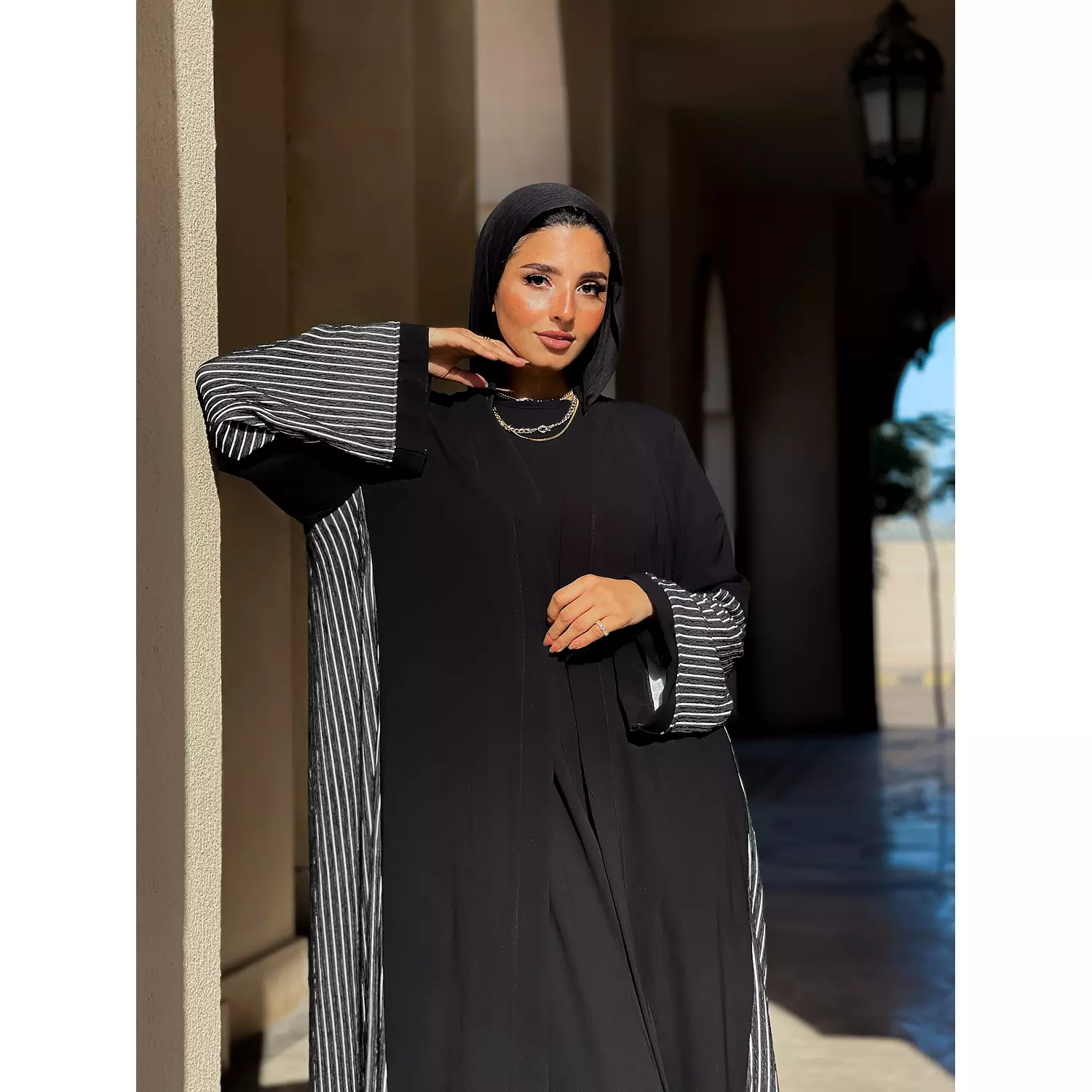 open black abaya hover image