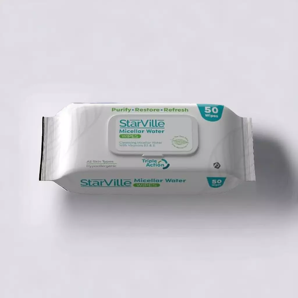 Starville Micellar Water Makeup Remover Wipes - 50 wipes