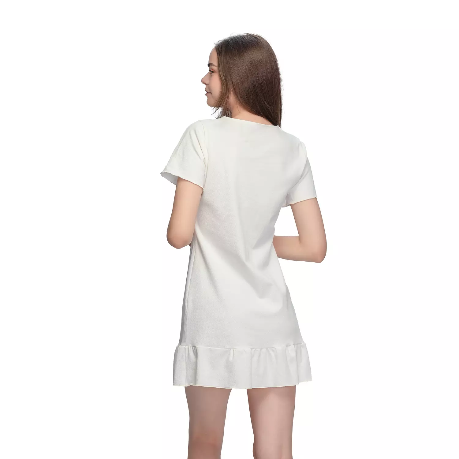 V-neck off-white sleepshirt 1