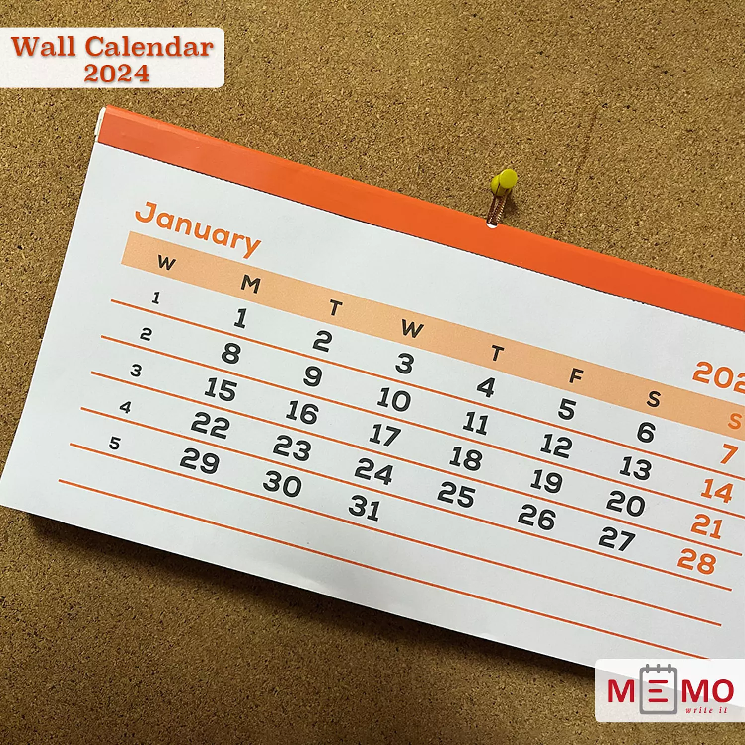 Memo Wall calendar 2024 2