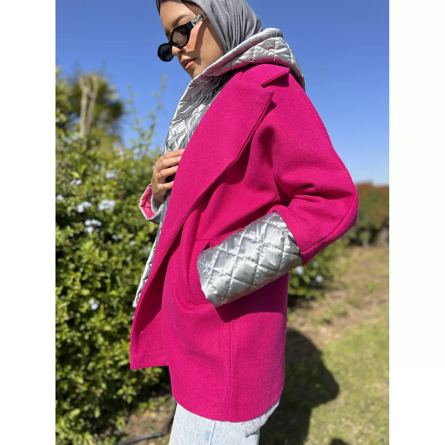 Aura fuchsia/ grey jacket 6