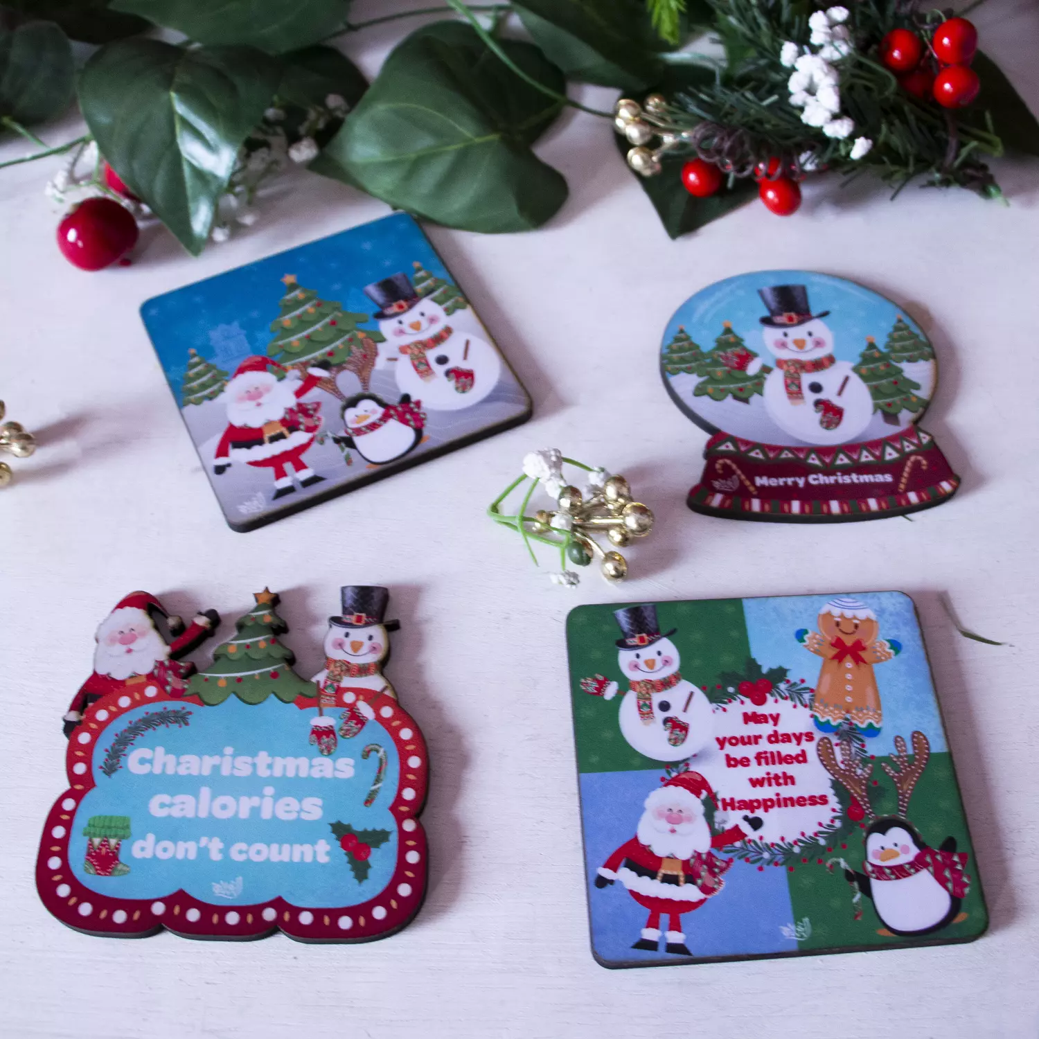 Christmas Vibes Wooden Coasters hover image