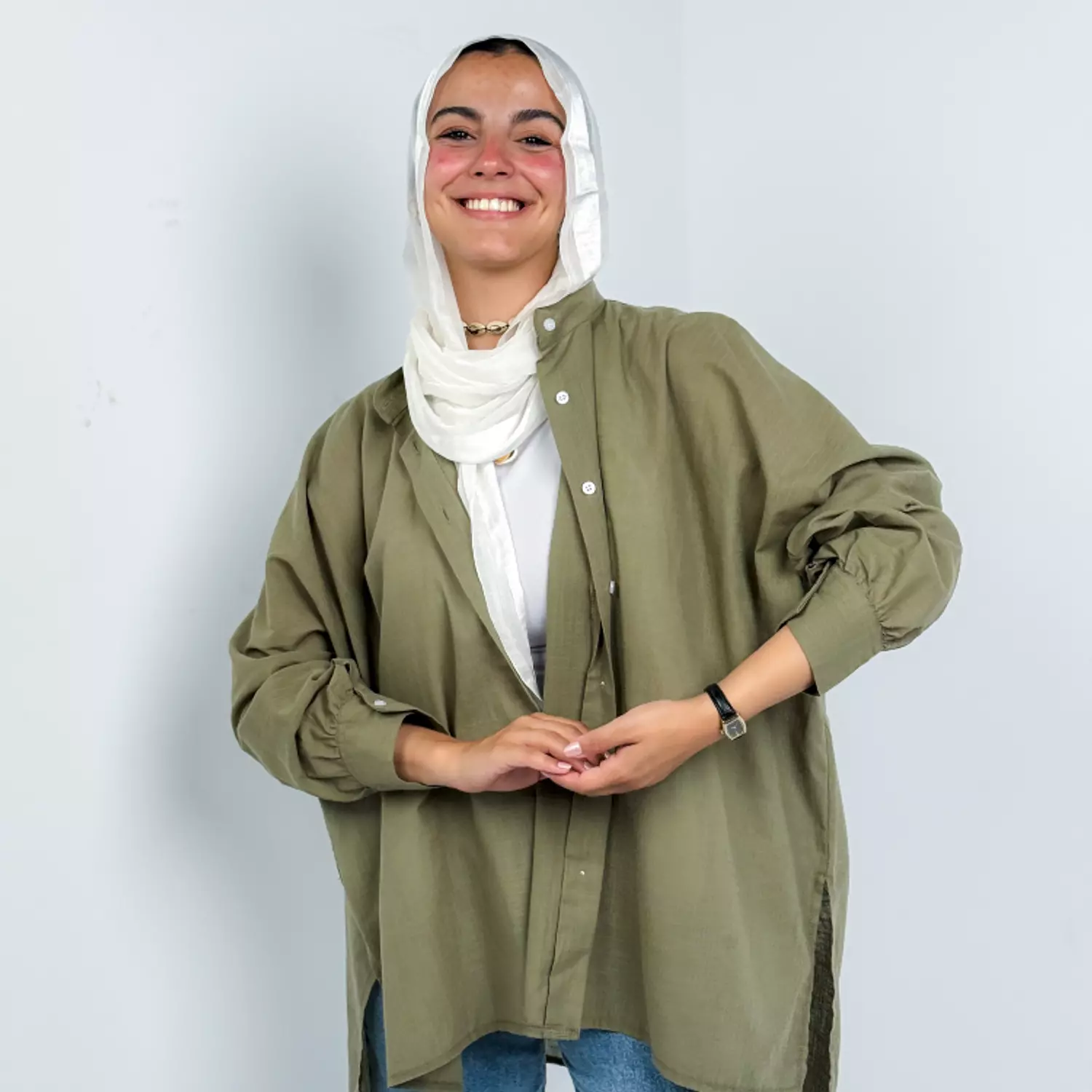 Long Shirt -Olive hover image