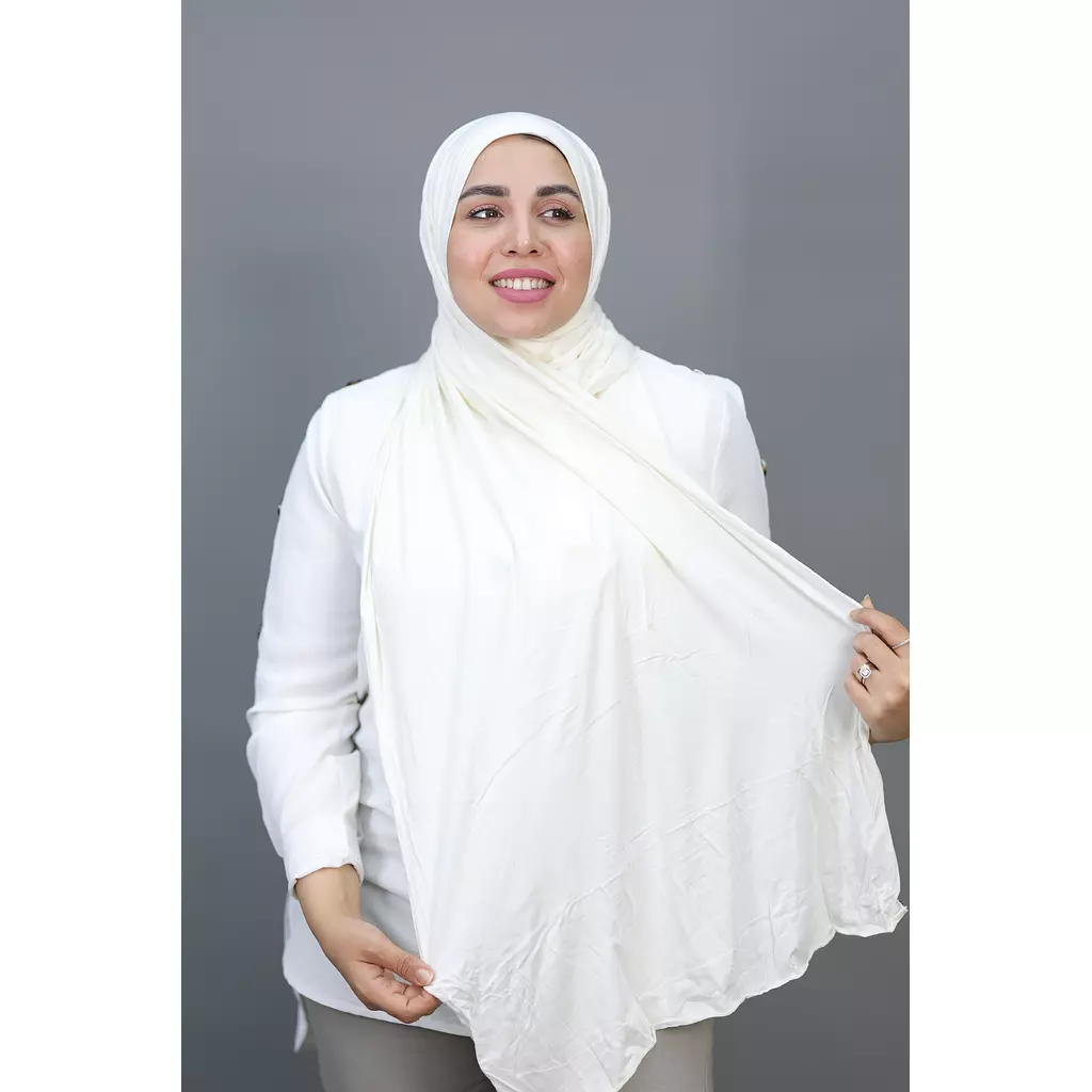 Jada Cotton Lycra Gel Hijab - Off-white