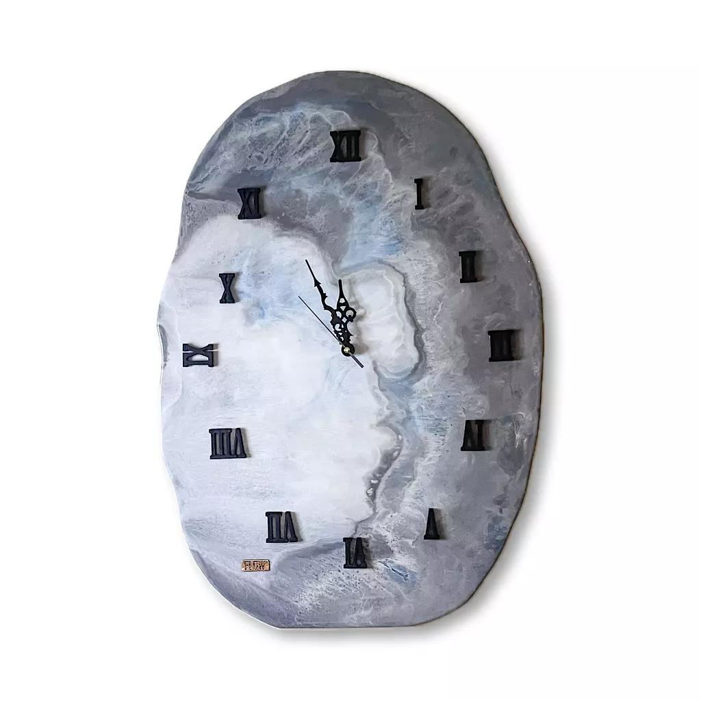 Grey / Blue Agate Wall-Clock