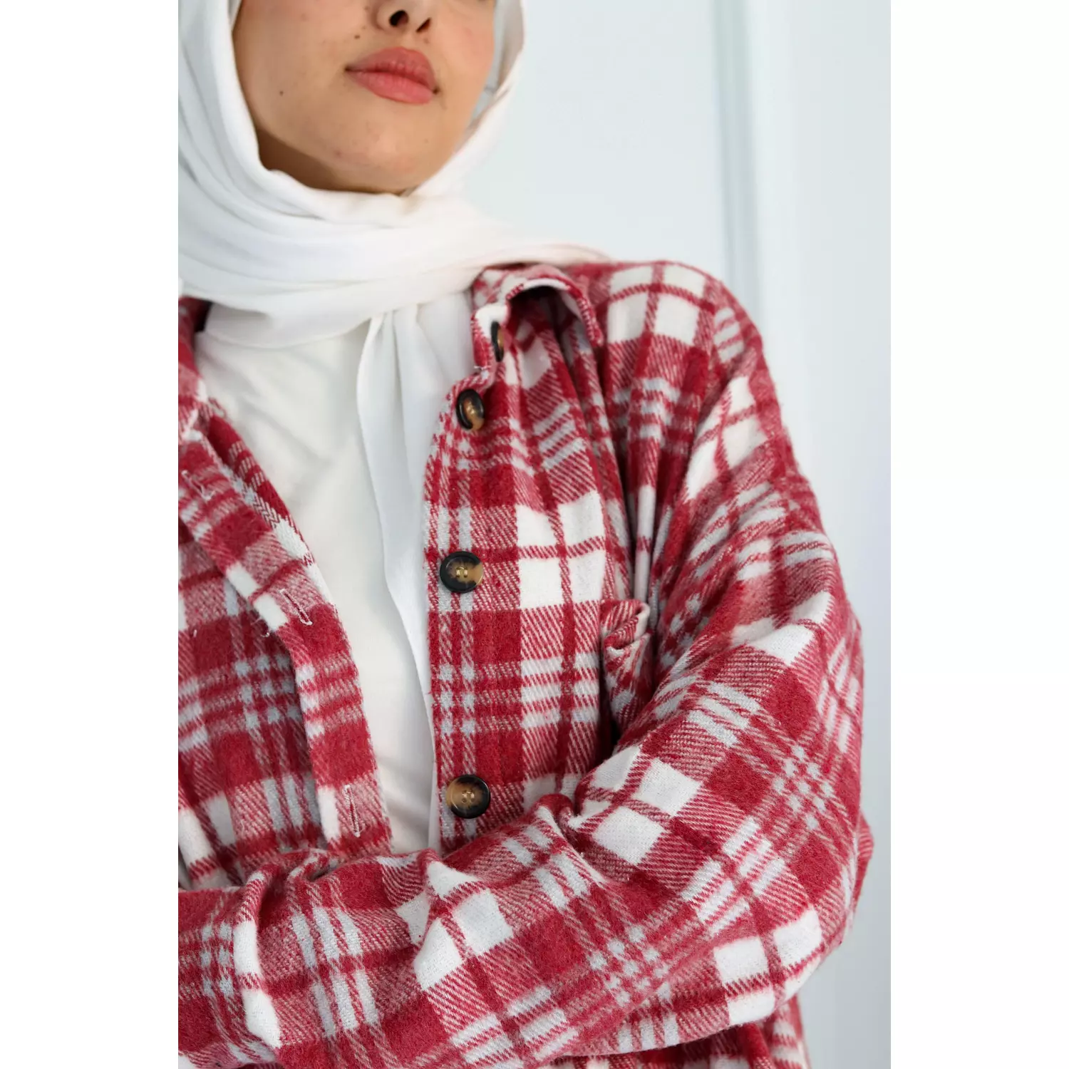 Red Checkered Oversize Shirt 10