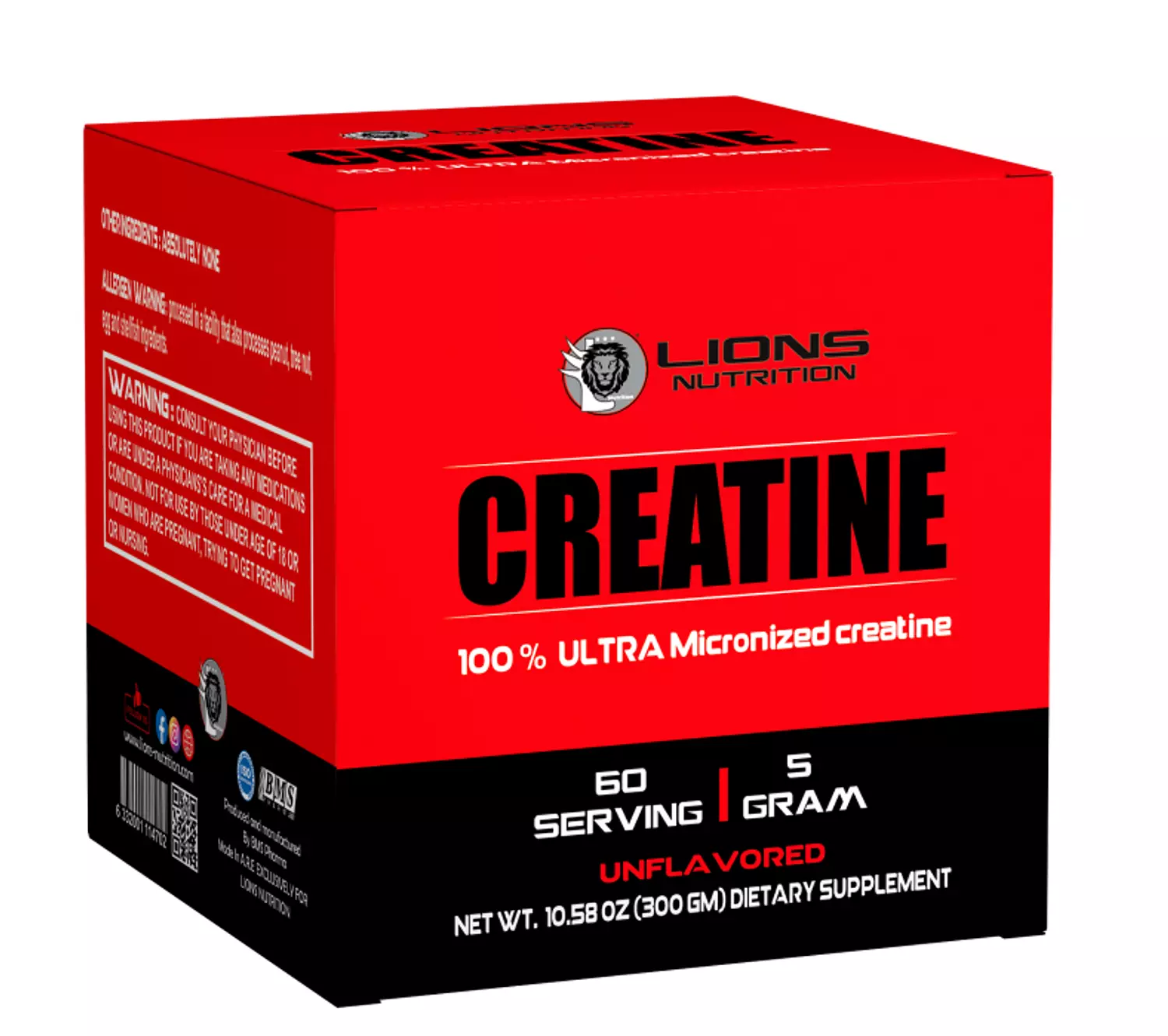 Lions Creatine Ultra Micronized - 60serv - 300gm hover image