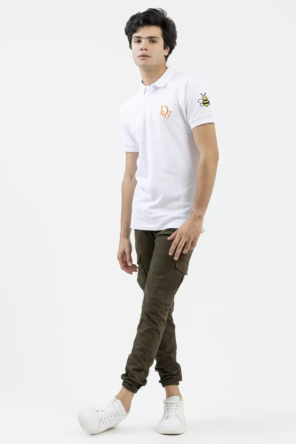 Polo T-Shirt with Bee Embroidery hover image