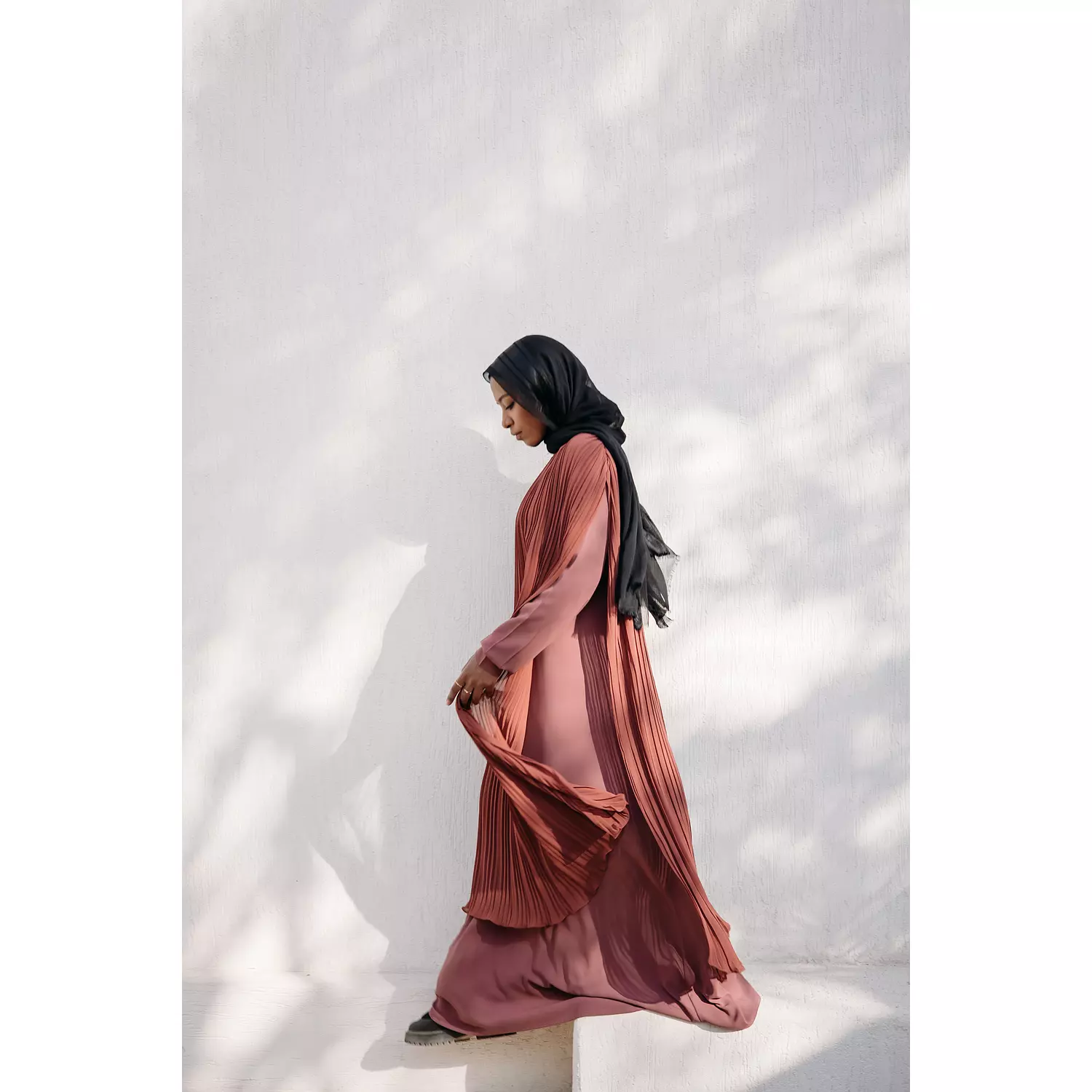 Night Blooming Abaya in Burnt Orange 4