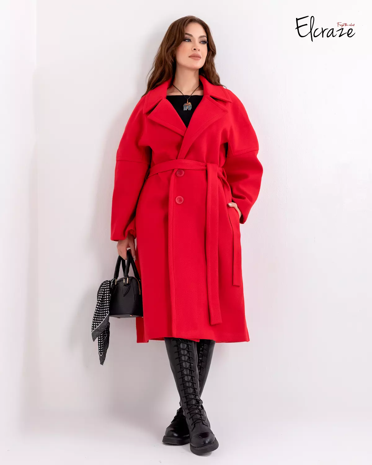  red Gogh wool oversized coat  hover image