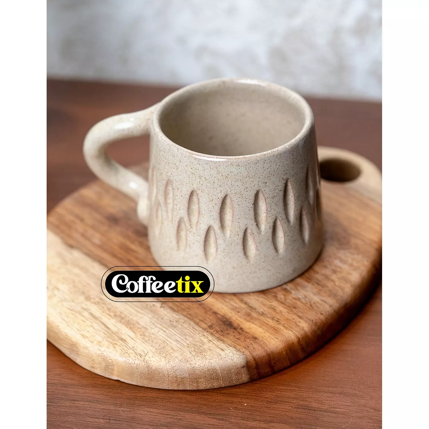 High quality pottery mug, 285 ml (whitish brown ) hover image