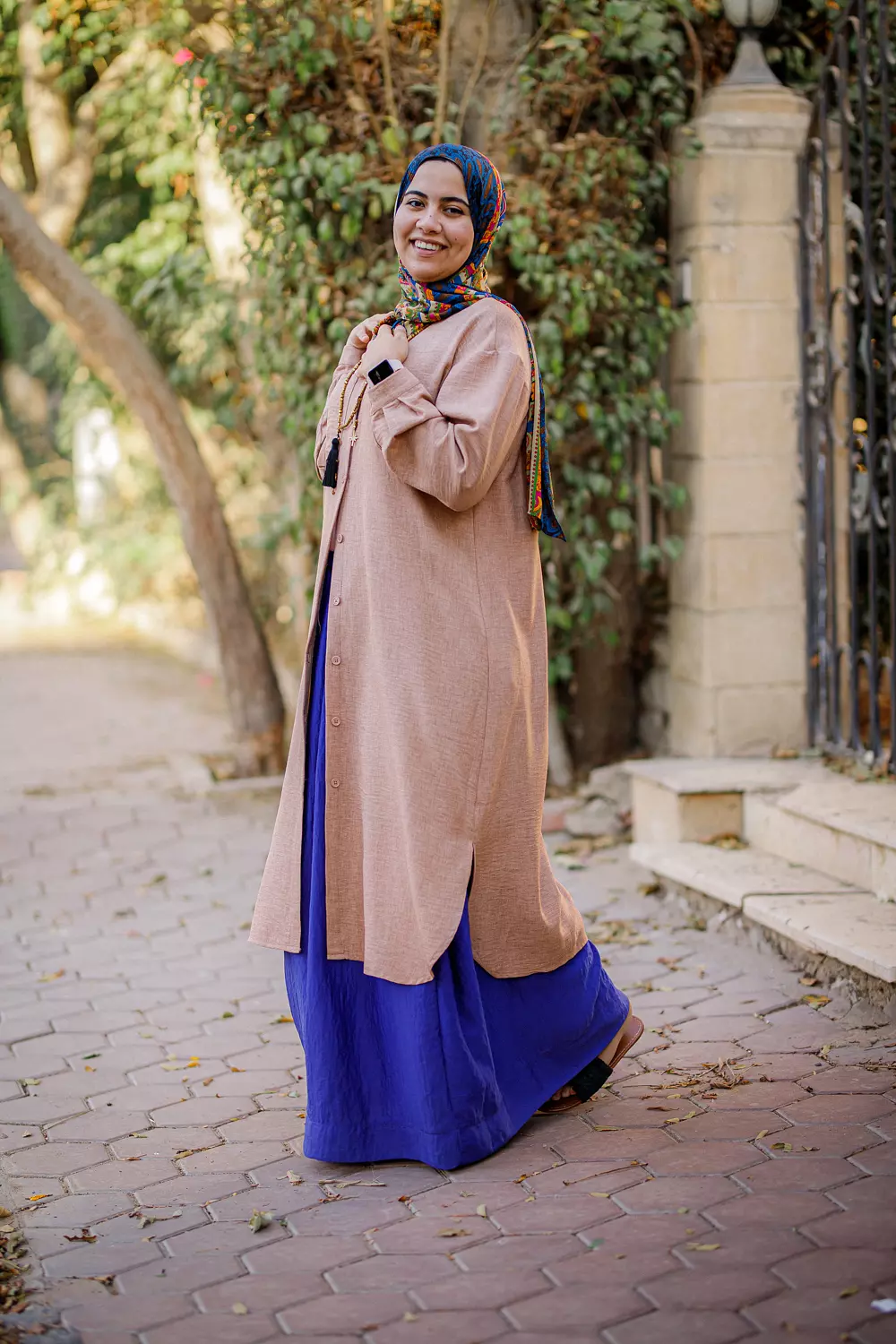 Light Beige Brown Linen Shirt Dress 3