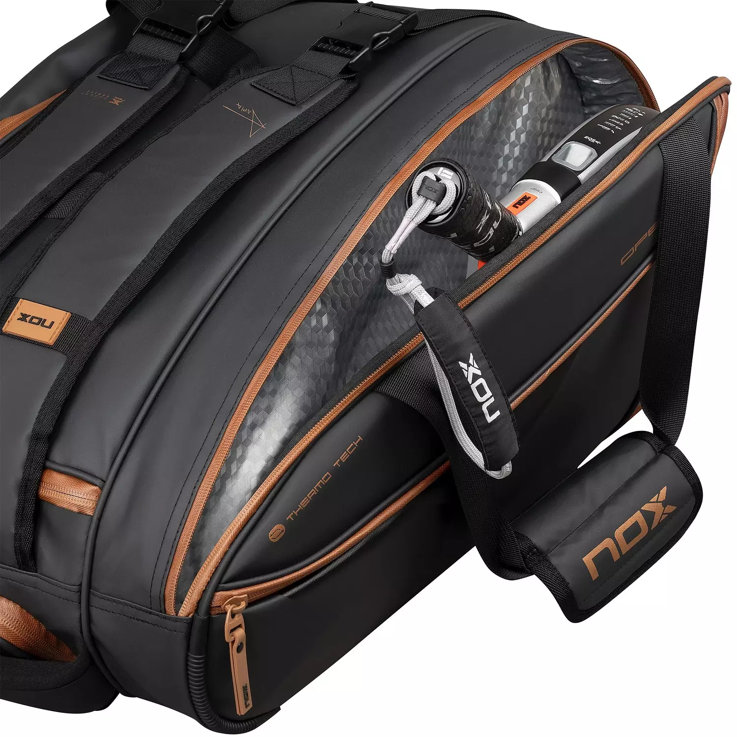 Nox Luxury Open Padel Bag - Black-Brown 2025 3