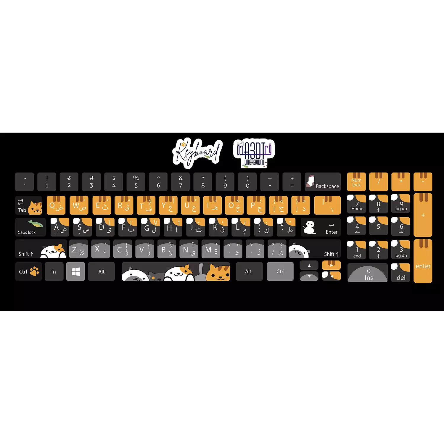 Black Cats keyboard sticker  0