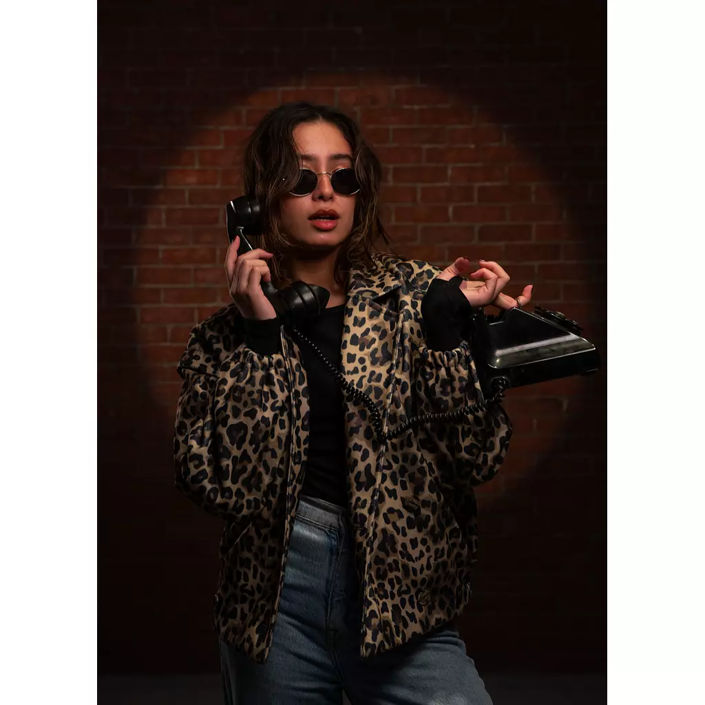 Leopard Gabardine Jacket