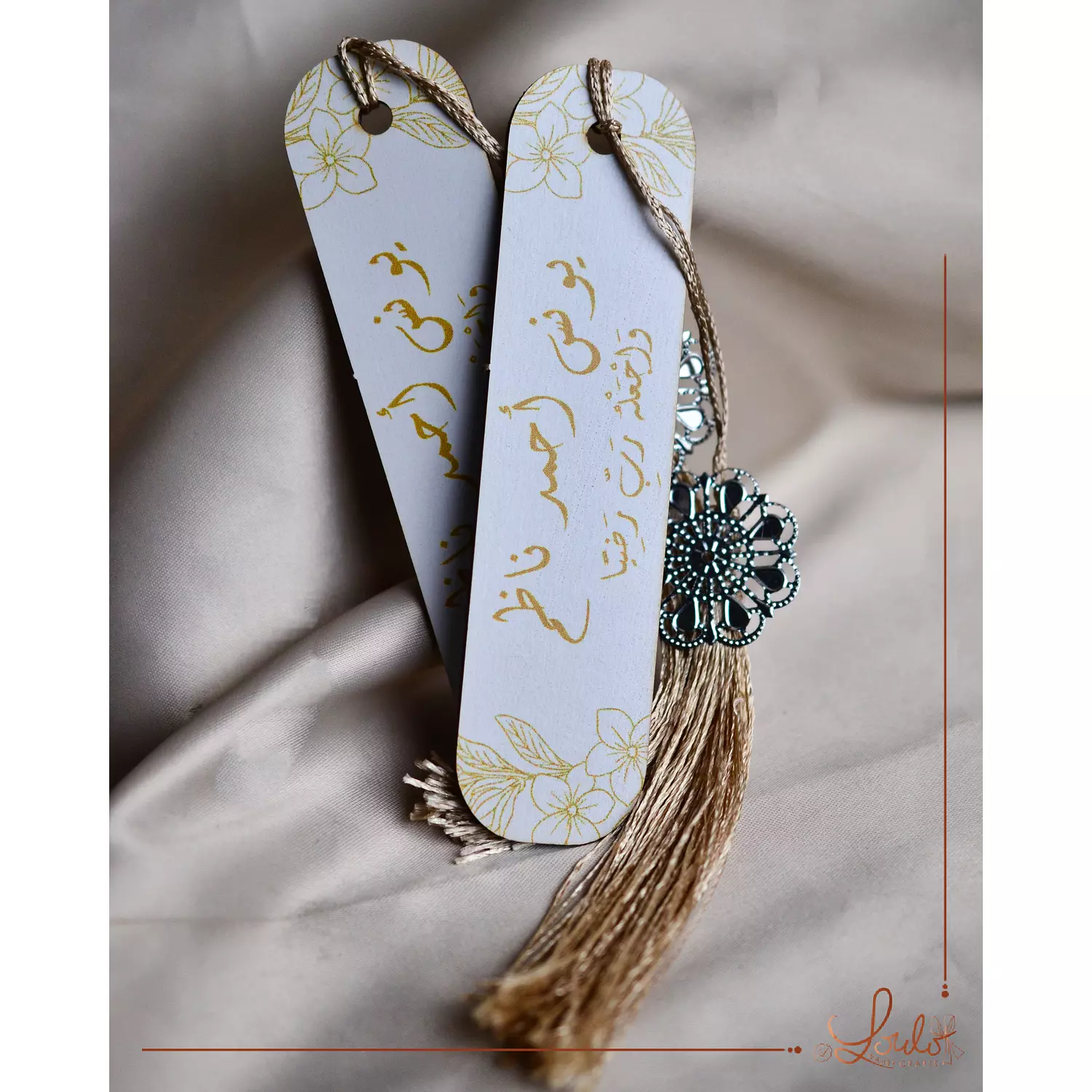 Wedding (Giveaways) Wooden Book Marks with Satin Pouches  5