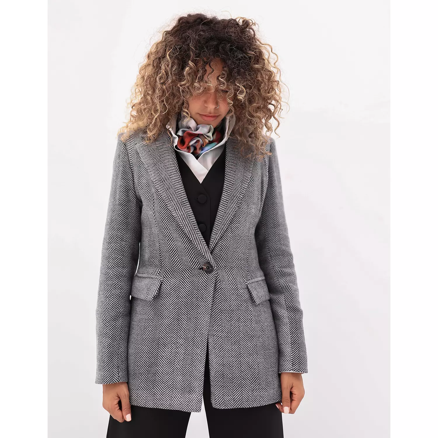 Ash gray zigzag blazer 8