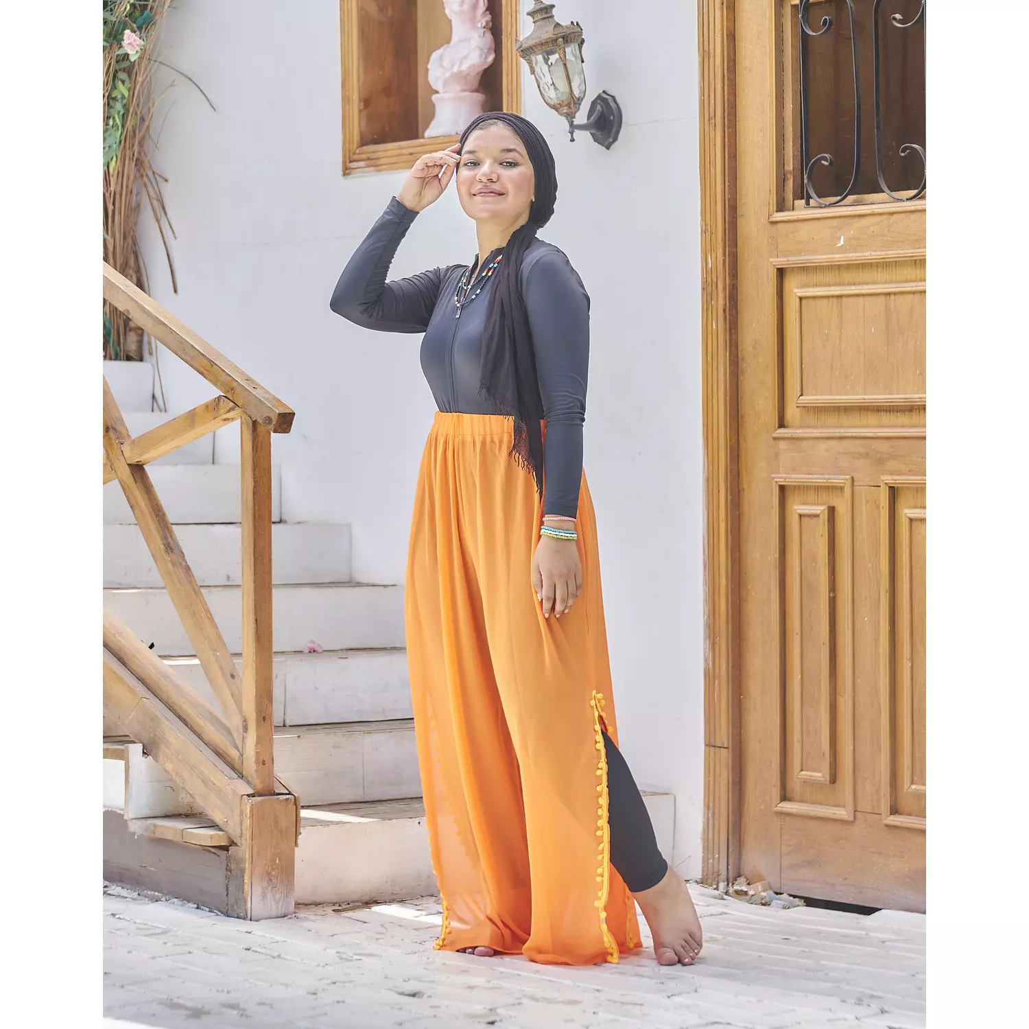 Phosphoric chiffon pants - cover up 2