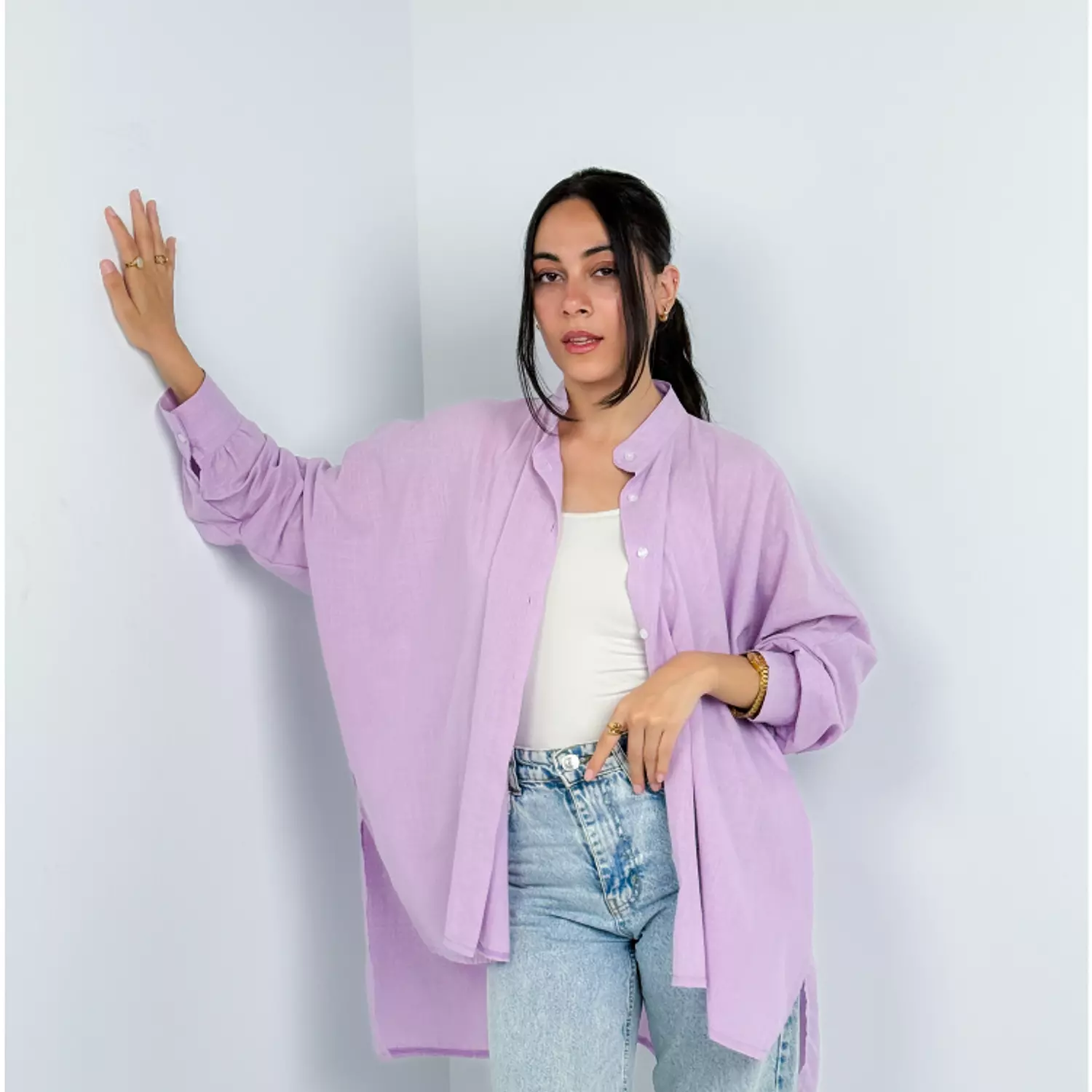 Long Shirt - Lilac  hover image