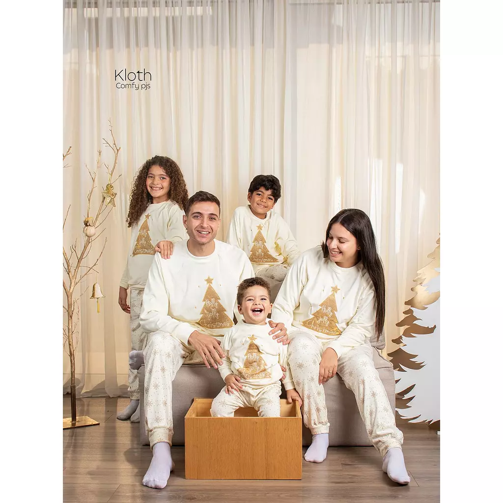 Christmas pajamas for the family ( gold tree)