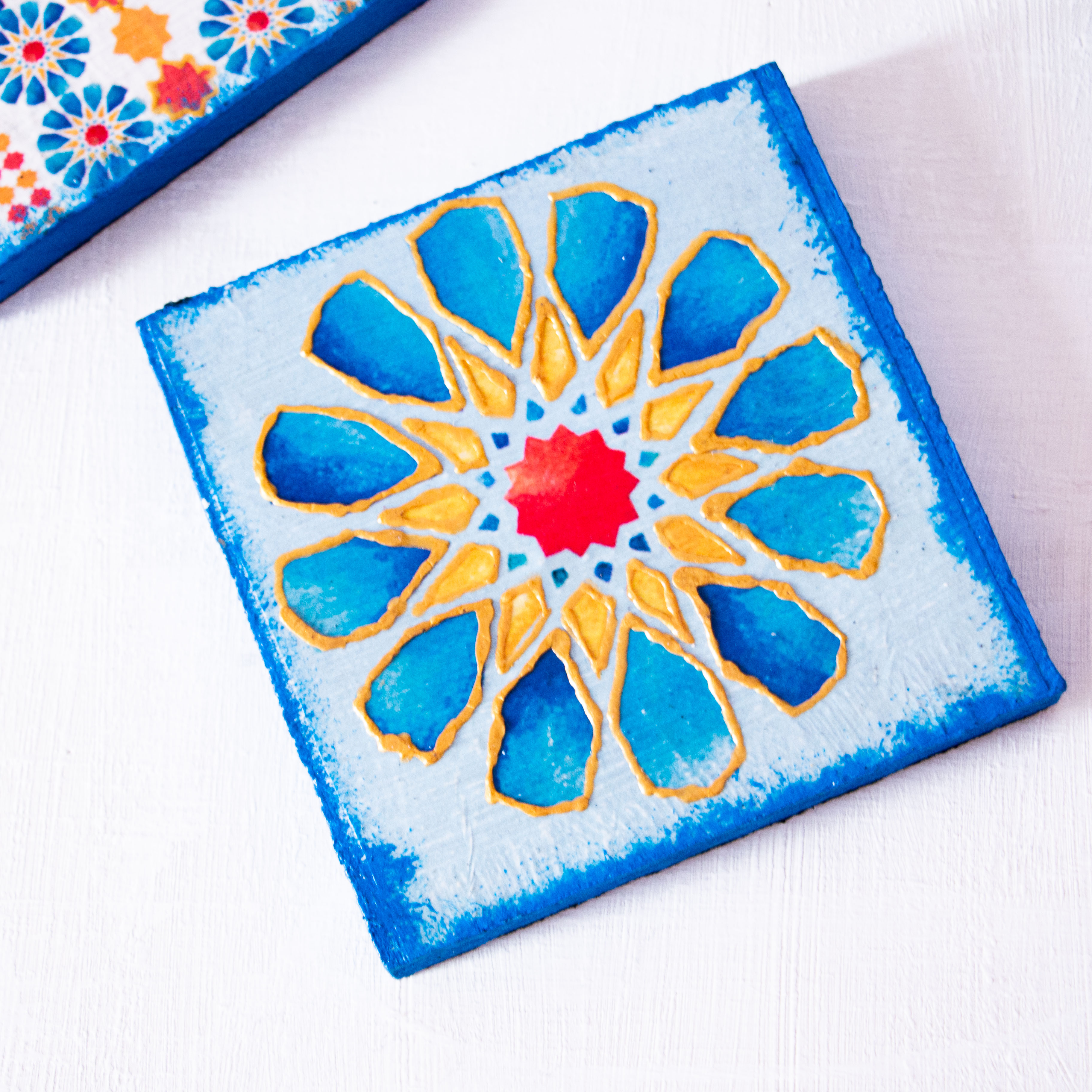 Blue Islamic Stars Coasters 4 pieces  3