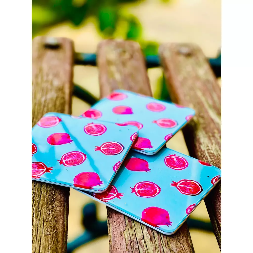 Pomegranate Design Coaster Sets