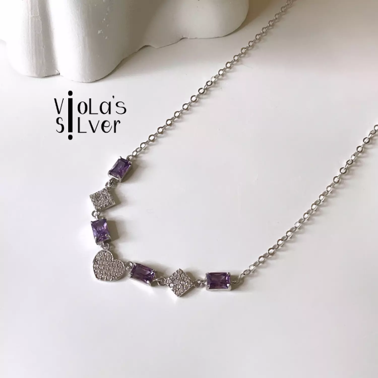 Purple heart necklace hover image