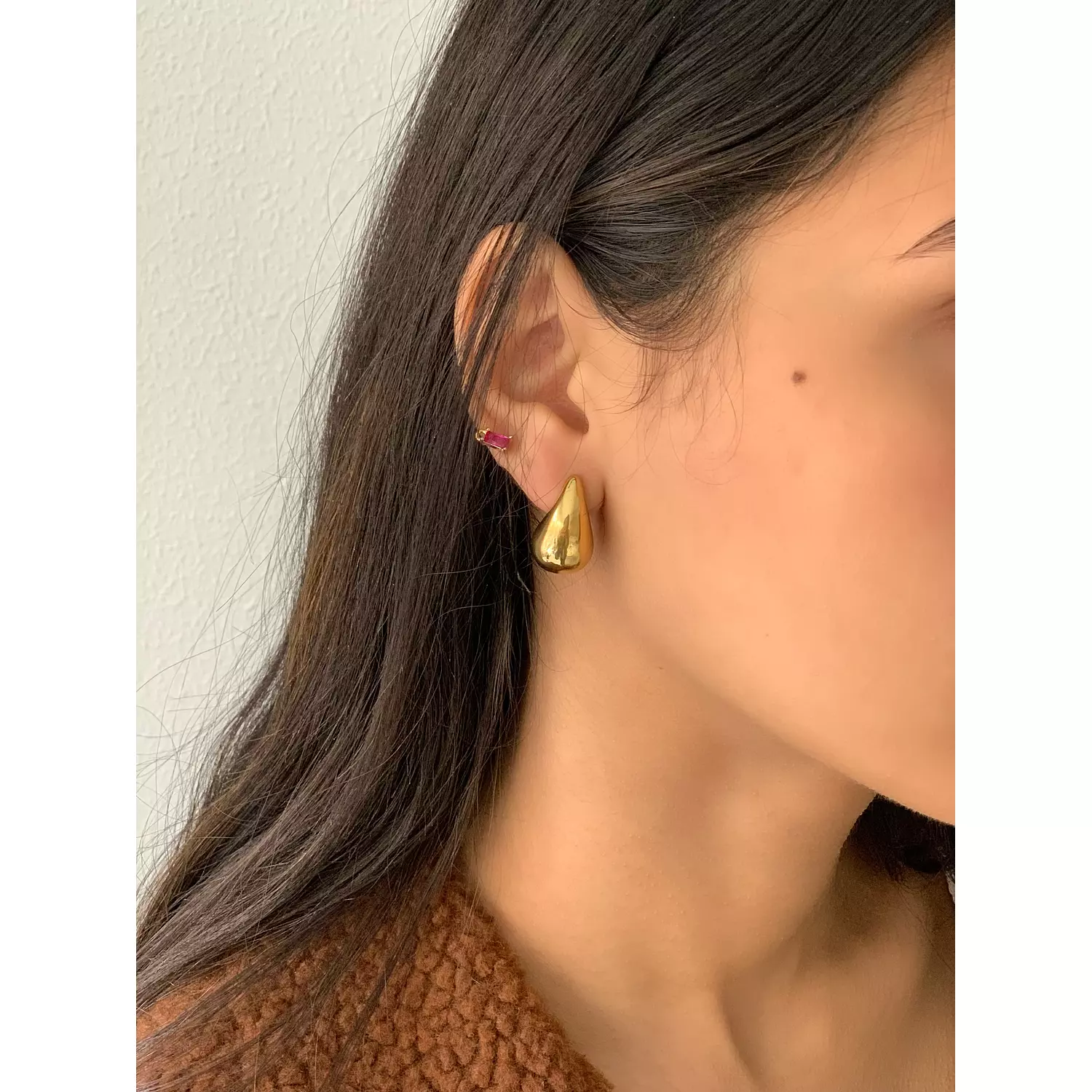 Gold chunky earrings  1