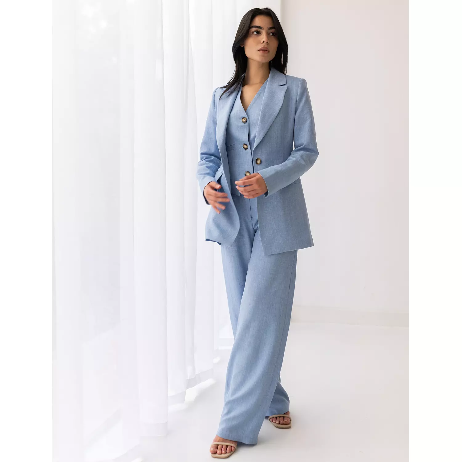 Sky blue linen blazer 2