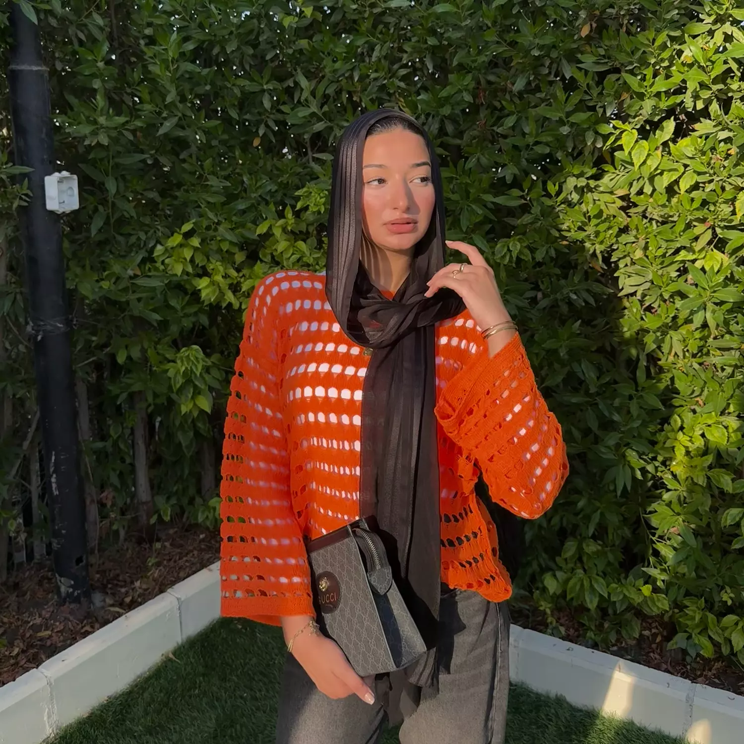 Orange Mesh Top 2