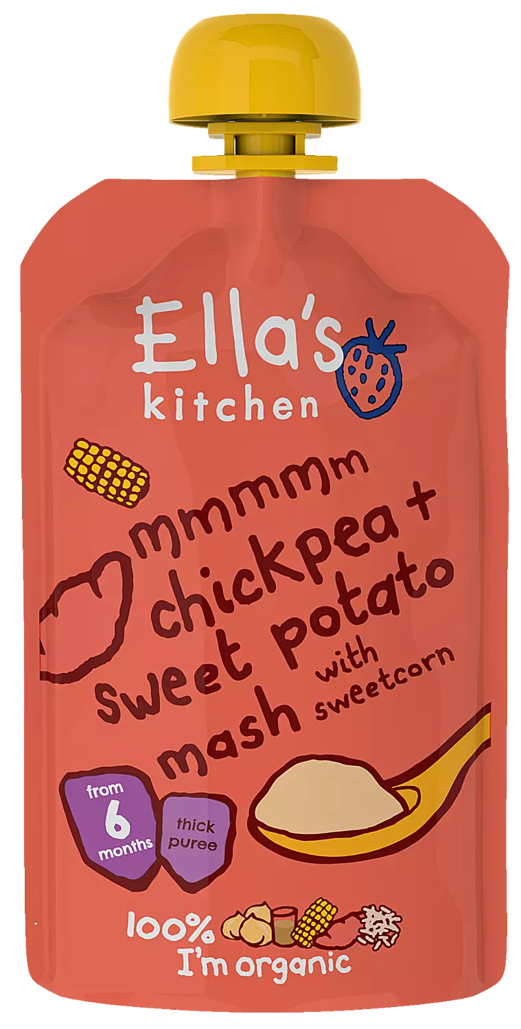 Ella's Kitchen -Chickpea + sweet potato mash Veggies - 120 grams 0