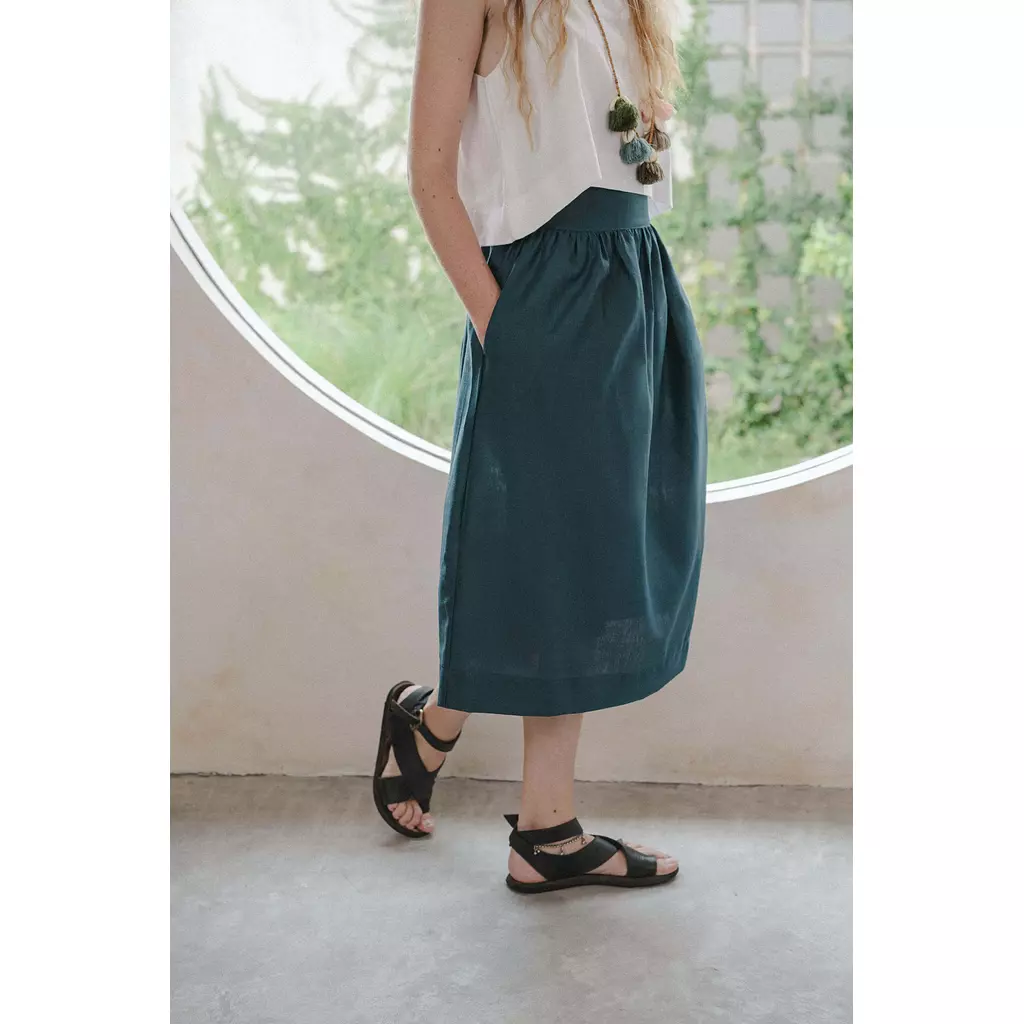 Lana Skirt Linen Cotton Blend   