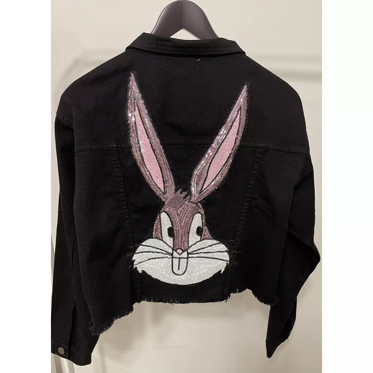 Bugs bunny denim jacket embroidered bling - size medium  hover image