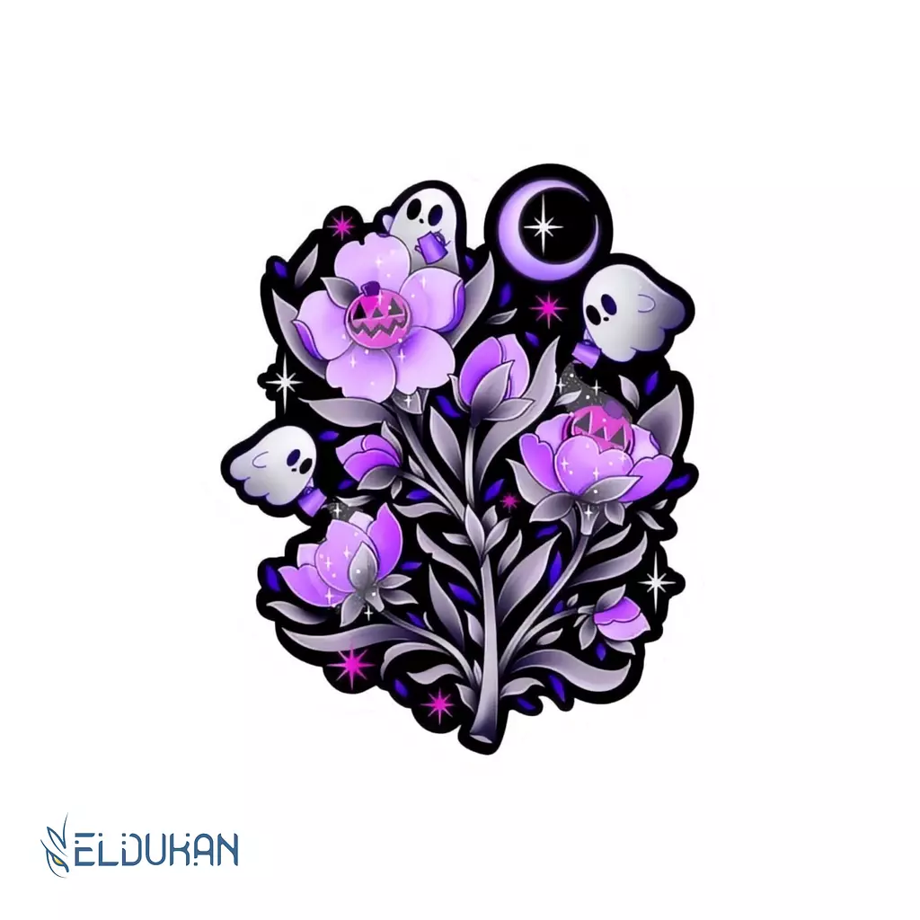 Purple flowers sticker