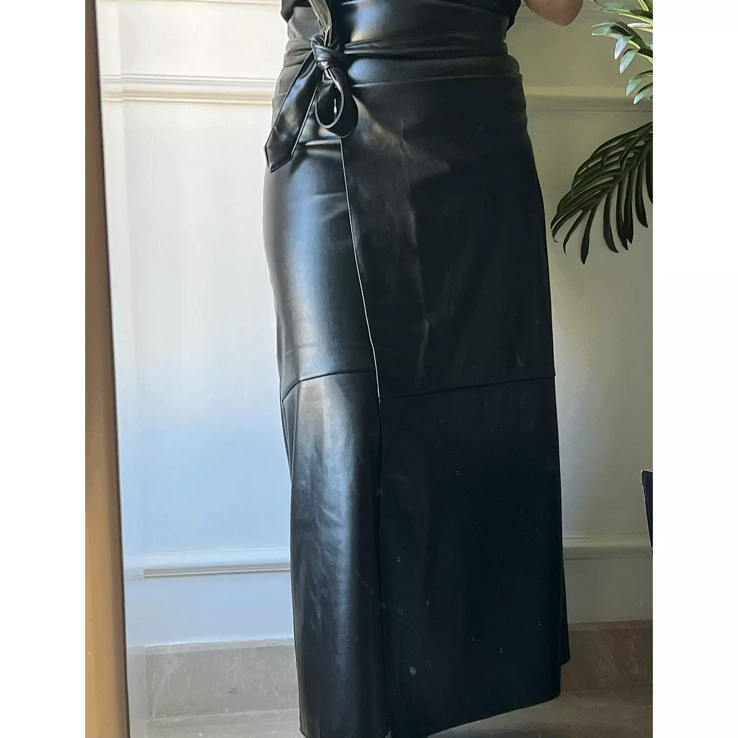 Faux Wrap Skirt in Black 4